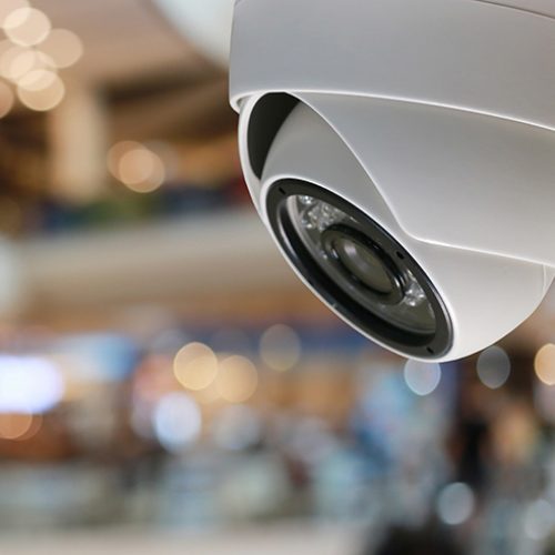 CCTV tool in Shopping mall Equipment for security systems and have copy space for design.